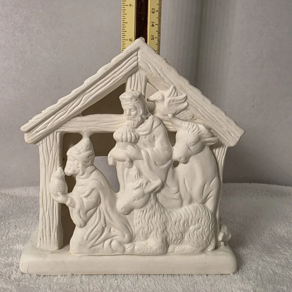 PARTYLITE 'O' Little Town Kings'  TEALIGHT HOLDER‎ PORCELAIN BISQUE  #P7314